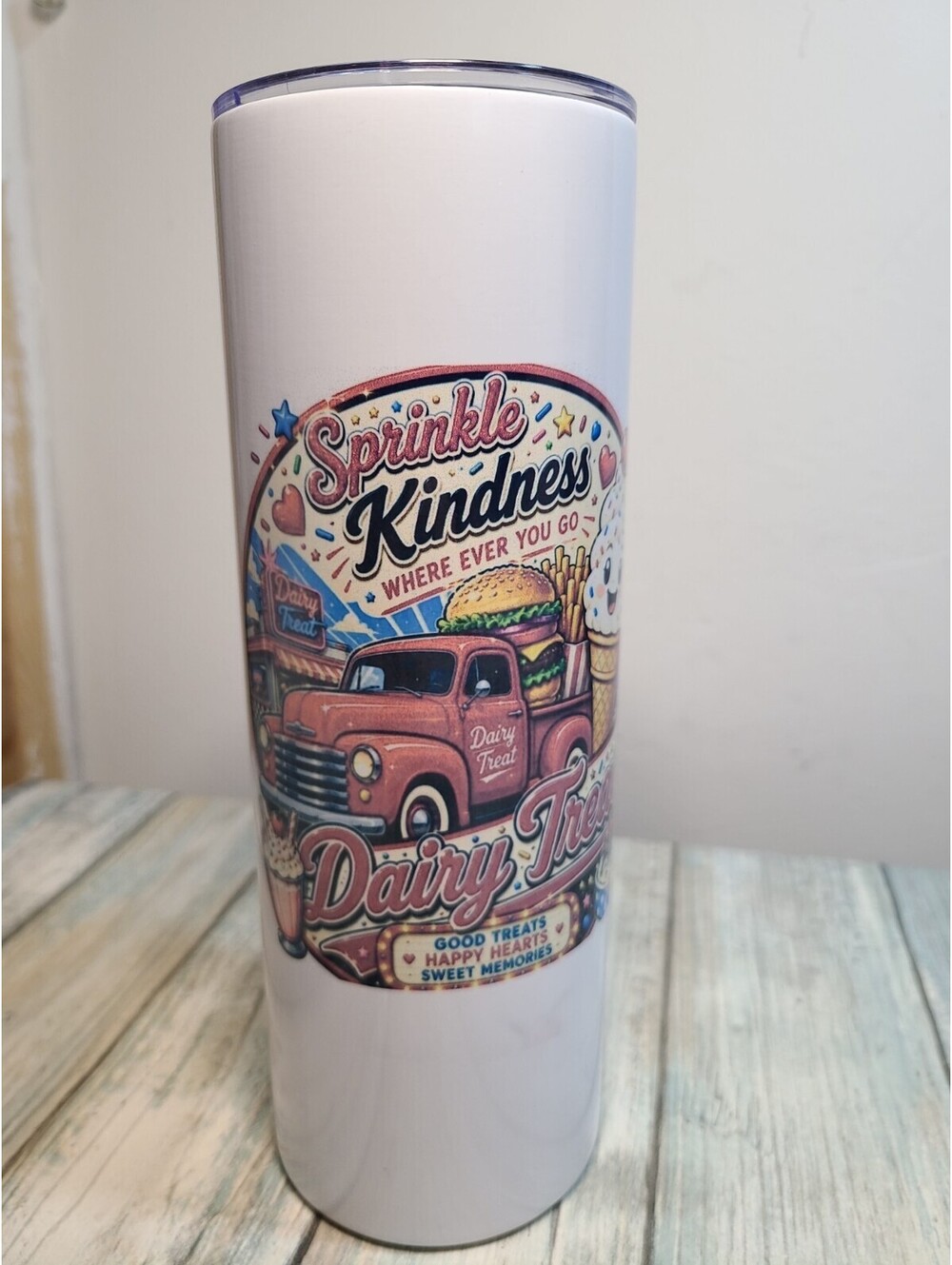 New White 16 Oz Tumbler Sprinkle Kindness Wherever You Go Dairy Treat